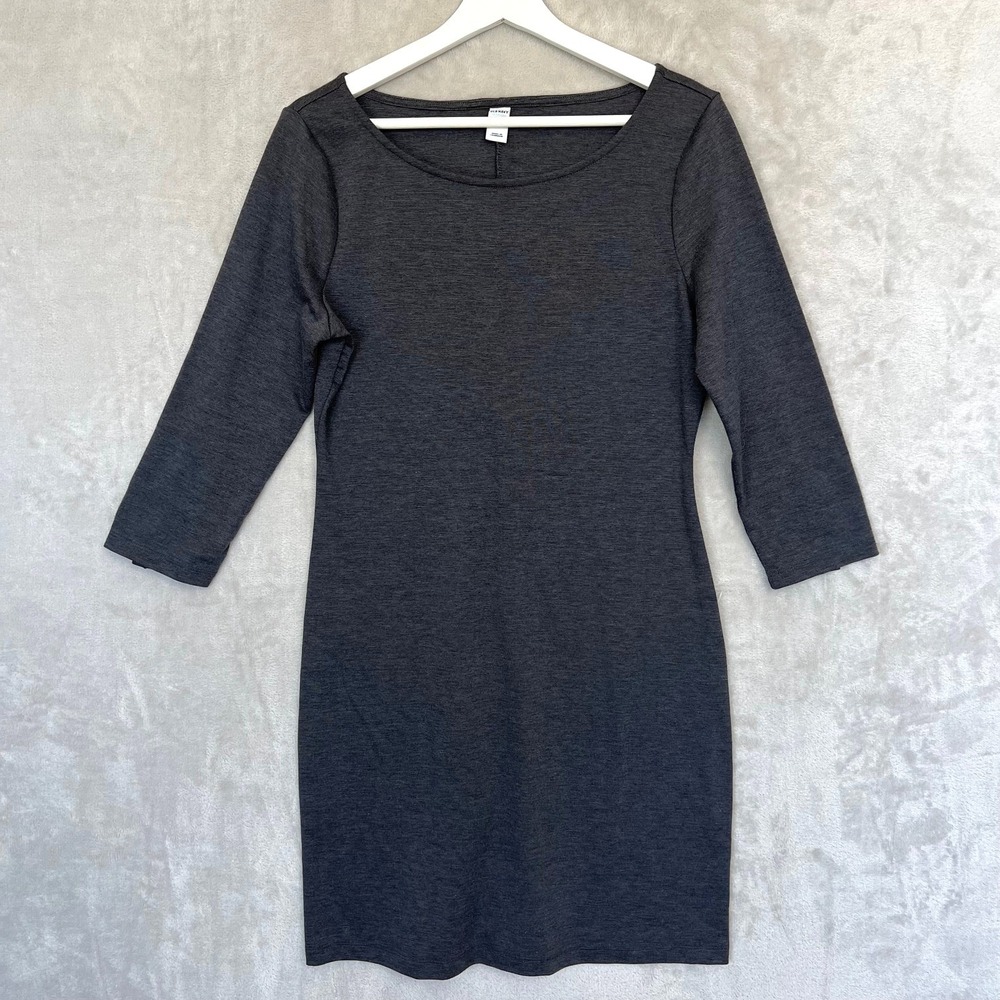 Old Navy Dress Womens Medium Gray Long Sleeve Round Neck